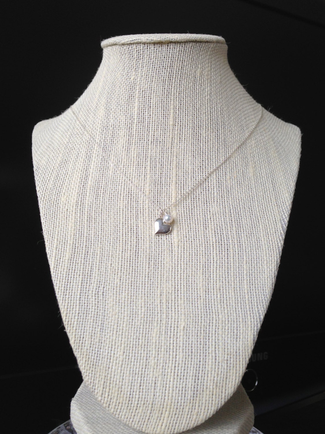 Sterling Silver Heart Necklace, Birthstone, Heart Pendant - Etsy