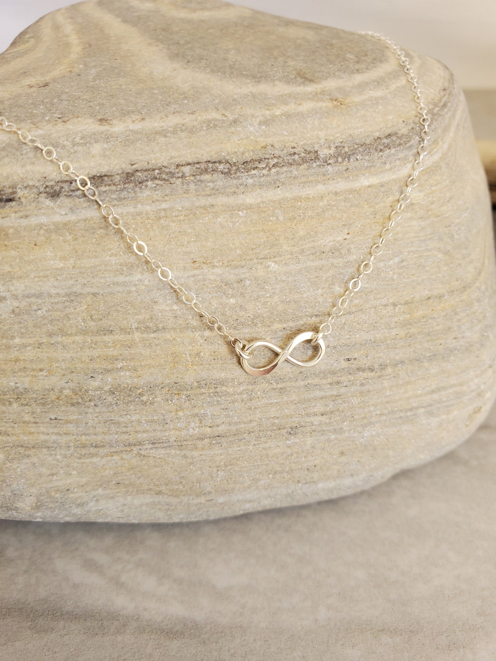 Tiny Infinity Necklace Sterling Silver Infinity Pendant - Etsy