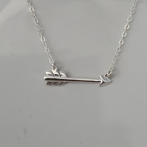 Tiny Silver Arrow Necklace, Layering Necklace, Sterling Silver, Silver Arrow Necklace, Dainty, Delicate, Silver Arrow, Minimalist Necklace image 4