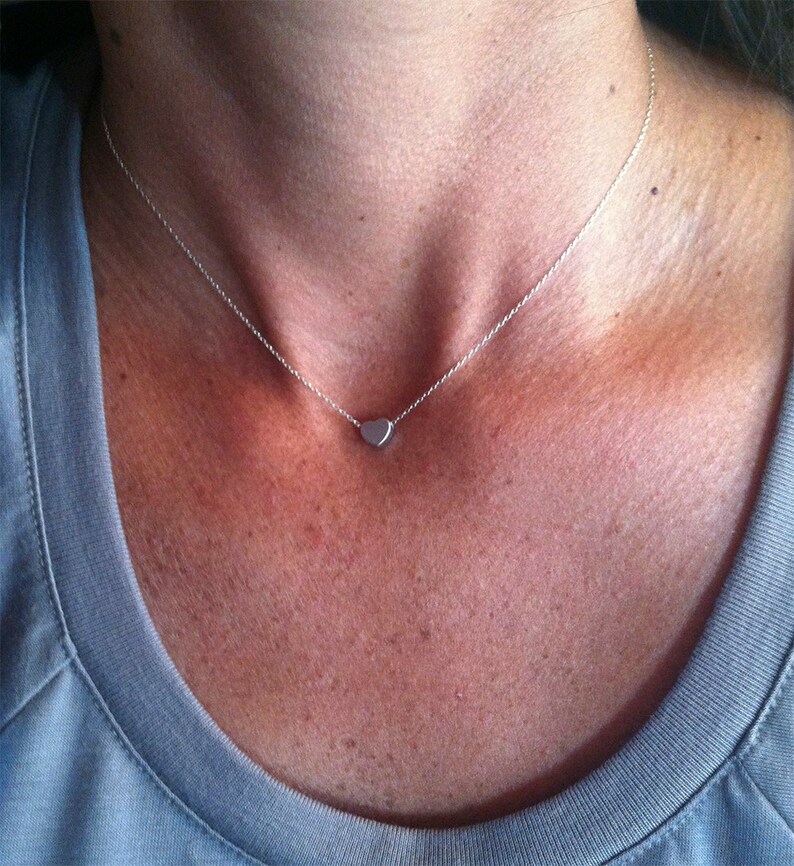 Tiny Necklace Silver Tiny Heart Silver Heart Necklace Silver Necklace Heart Necklace