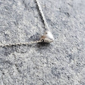 Tiny Sterling Silver Heart Necklace, Heart Necklace, Silver Heart Necklace, Heart Bead, Sterling Silver, Dainty, Heart, Delicate, Necklace image 7