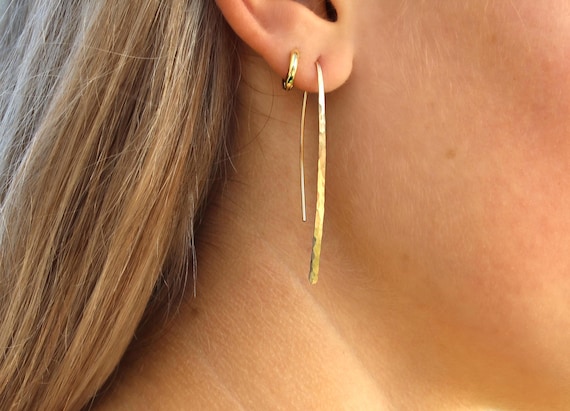 Gold Hammered Earrings, 14k Gold Fill, Elegant, Minimalist, Earrings, Simple Earrings, Gold Fill, Hammered, Dainty, Gold Earrings, Gold