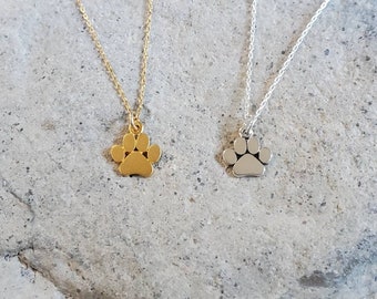 Collana con impronta di zampa minuscola, in argento sterling o in oro vermeil, collana con zampa, collana con animale, animale domestico, cane, gatto, collana, impronta di zampa