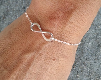 Silver Infinity Bracelet, sterling silver chain