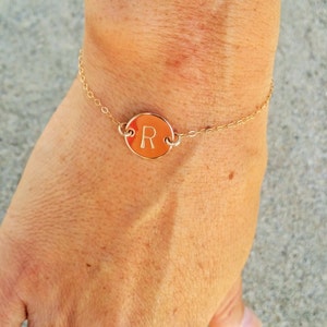 14k Gold Filled Monogram Bracelet, Initial Bracelet, Personalized Bracelet, Gold Bracelet, Personalized Jewelry