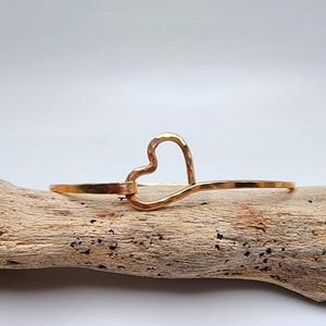 Hammered Heart Bangle, Bracelet, Sterling Silver, 14K Gold Fill, Stacking Bangle, Gold Bangle, Silver Bangle, Heart Bracelet, Heart