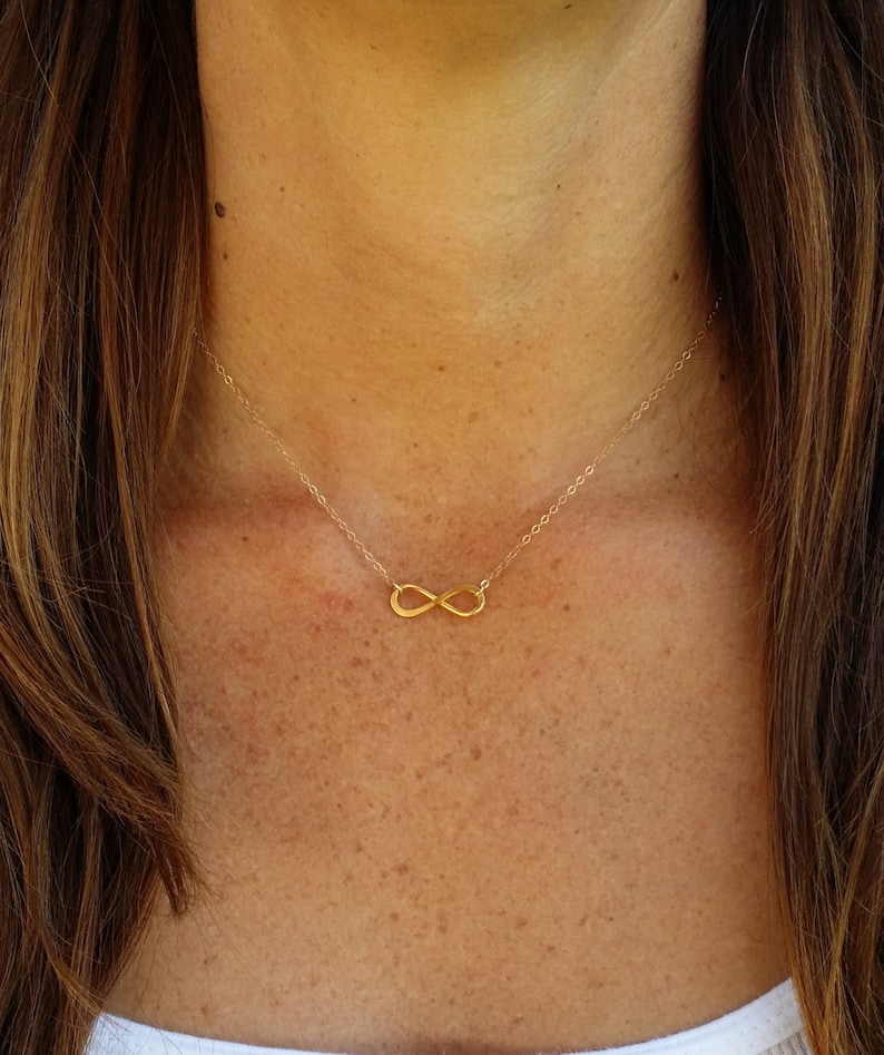 Gold Infinity Necklace, Infinity Pendant, Gold Vermeil image 1