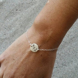 Pulsera griega, plata, pulsera inicial, pulsera monograma, letras griegas
