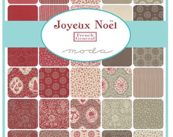 Joyeux Noel Fat Eighth Bundle by French General, Moda Fabrics, Christmas fabric