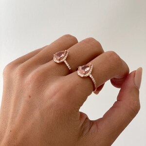 Pink Drop Ring 14K Rose Gold Vermeil image 7