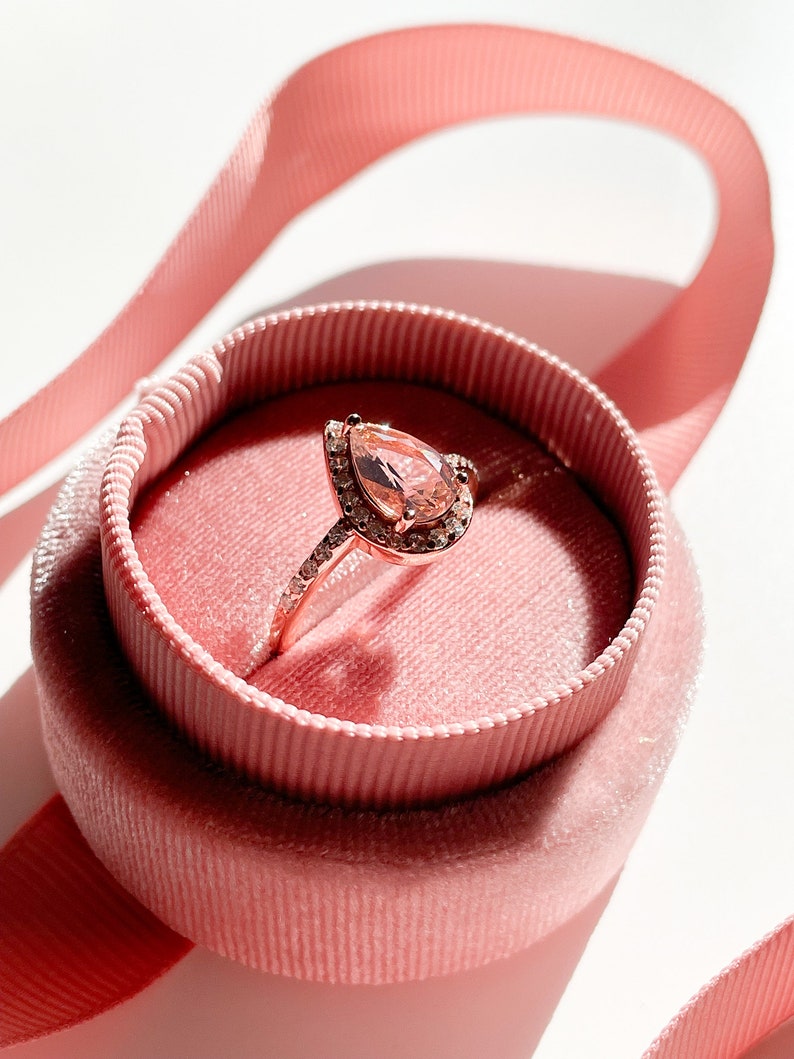 Pink Drop Ring 14K Rose Gold Vermeil image 10