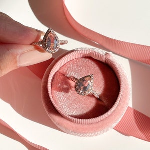 Pink Drop Ring 14K Rose Gold Vermeil image 1