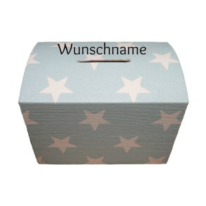 Spardose Sterne mint 10x8x7cm Bild 1