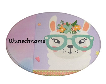 Door sign oval alpaca llama