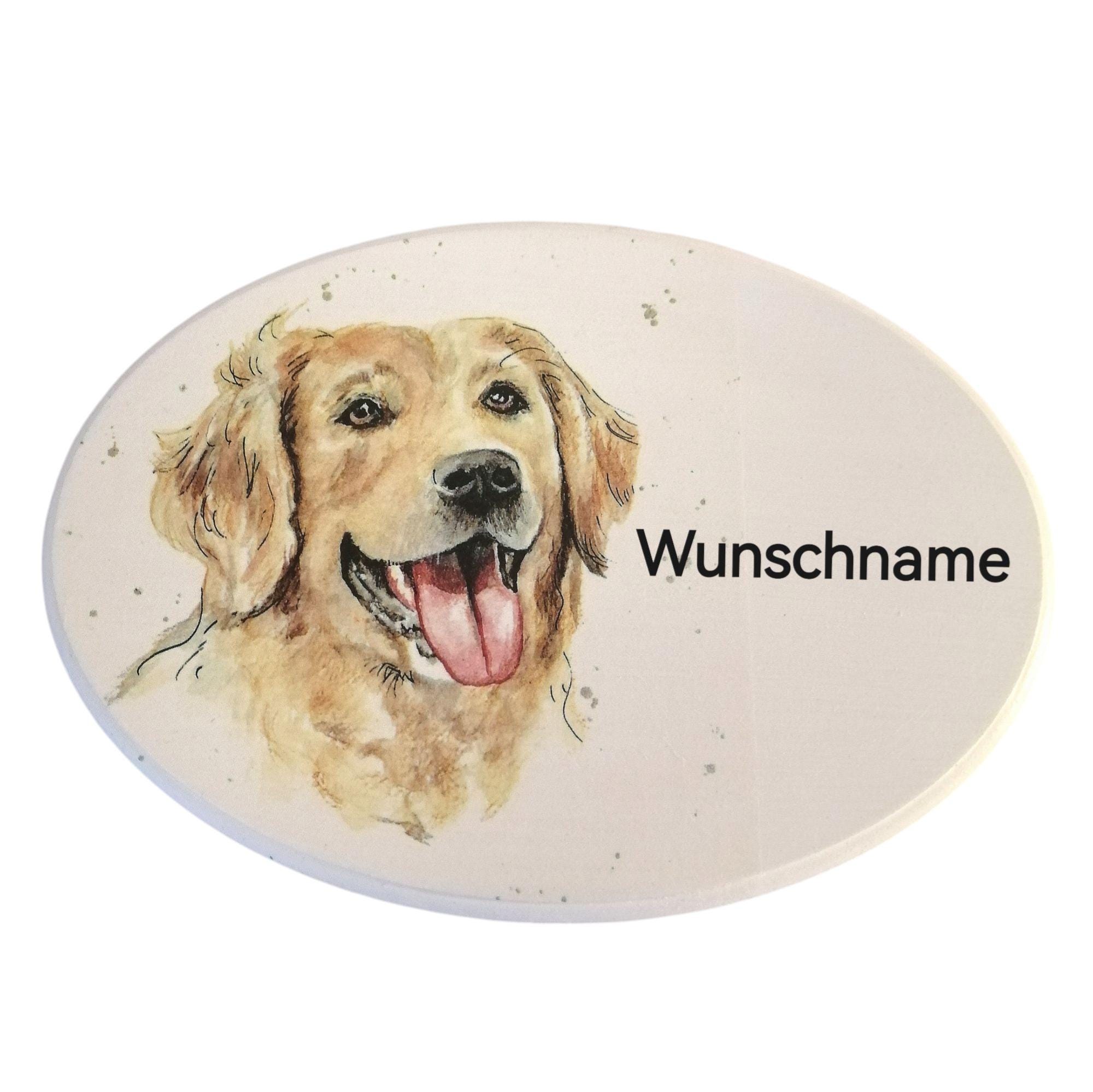 Targa In Legno Golden Retriever - Cartello Da Parete Con Cane Per Porta E Giardino