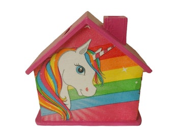 Money box house unicorn 10x10x5cm