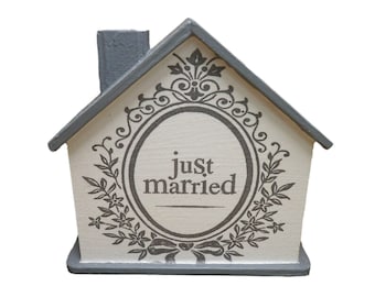 Tirelire maison mariage 10x10x5cm