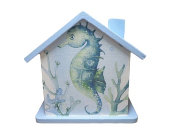 Money box house seahorse personalized 15 x 8 x 14.5 cm