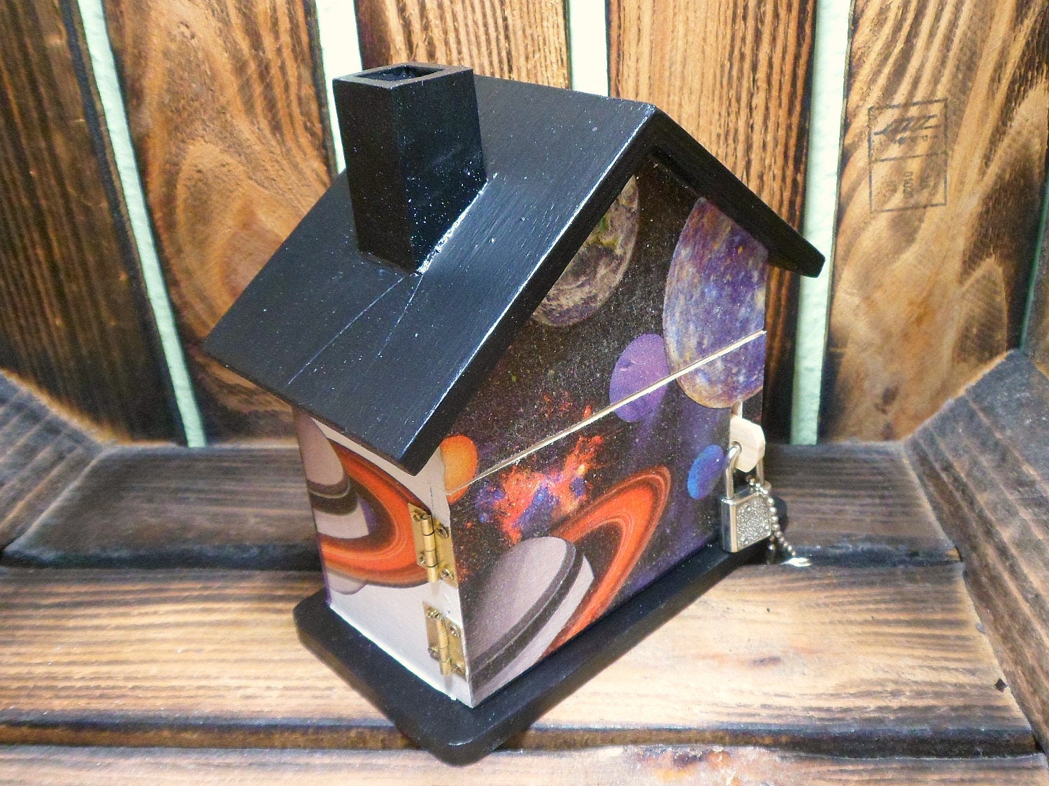 XL Money Box House Personalized with Space Etsy