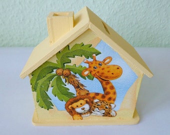 Money box house Safari 10x10x5cm