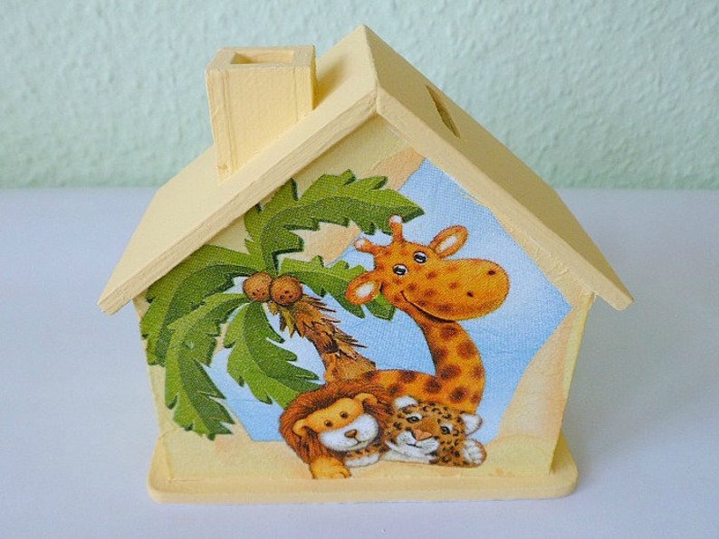 Salvadanaio Casa Safari 10x10x5cm immagine 1