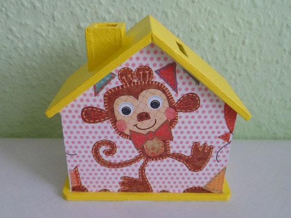 Spardose Haus Affe Etsy