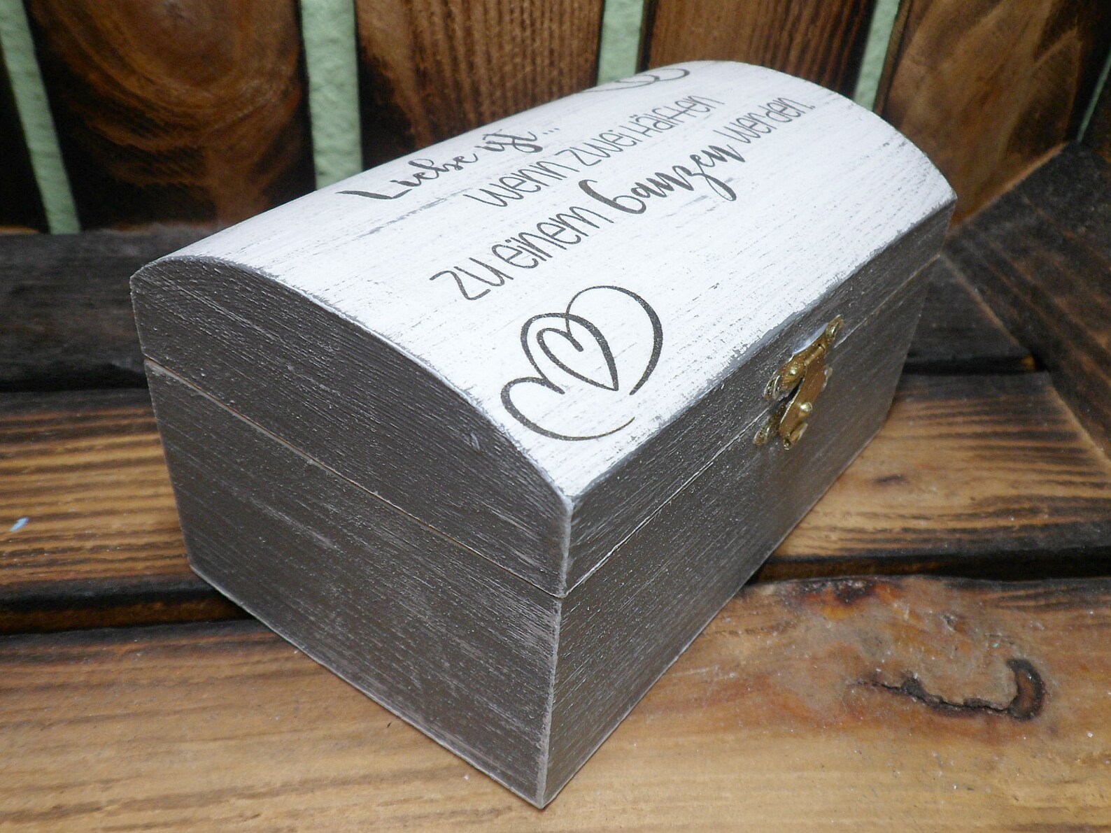 Kleine Truhe mit Spruch für die Hochzeit personalisiert mit Etsy.de