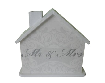 Tirelire maison mariage 10x10x5cm