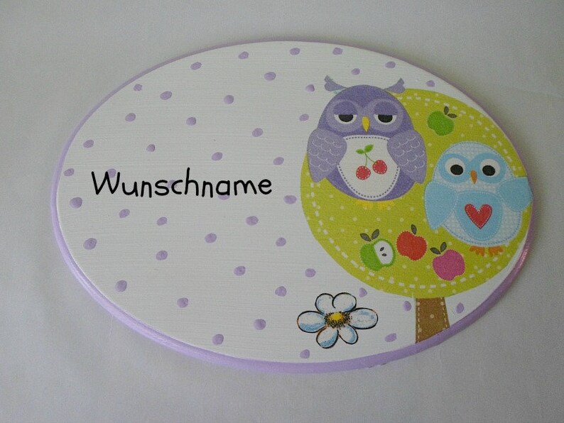 Door sign oval owls image 2