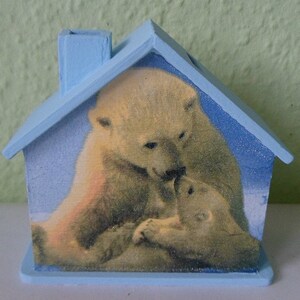 Tirelire maison ours polaire 10x10x5cm image 2