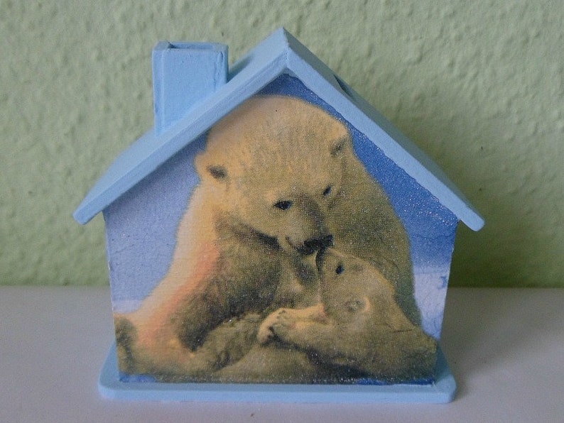 Tirelire maison ours polaire 10x10x5cm image 2