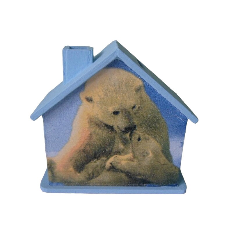 Tirelire maison ours polaire 10x10x5cm image 1