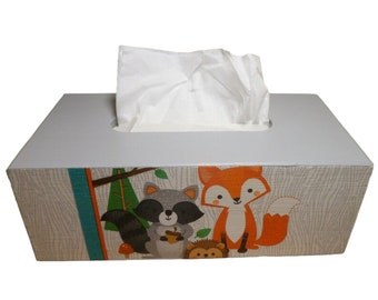 Tissue box, cosmetic tissue box fox raccoon