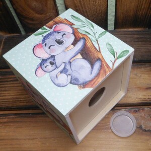 Tirelire cube Koala personnalisée pour enfant 10 x 10 x 10 cm image 6