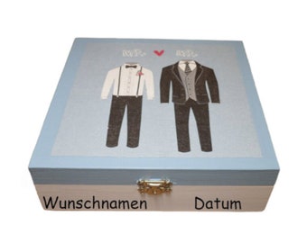 Coffret de mariage Mr. & Mr. en cadeau pour les mariés ou en souvenir, personnalisable