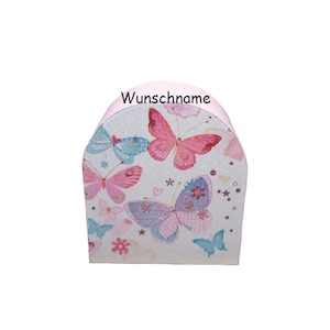 small money box with butterflies personalized 10x9x5cm