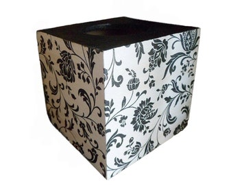 Tissue Box, Cosmetic Tissue Box Black White