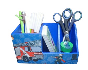 Wooden fire brigade pencil box to keep your desk tidy