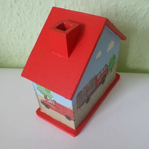 Money box house fire brigade 10x10x5cm image 3