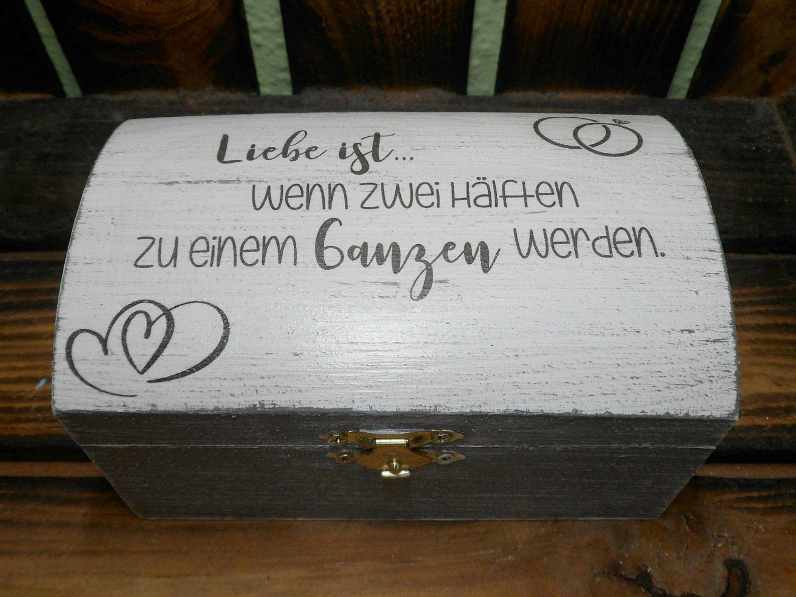 Kleine Truhe mit Spruch für die Hochzeit personalisiert mit Etsy.de
