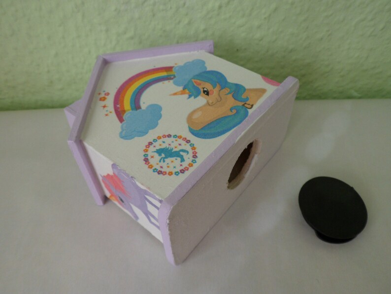 Spardose Haus mit Einhorn für Kinder mit Namen 10x10x5cm Bild 4