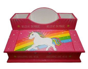 Boîte à stylos organisateur licorne