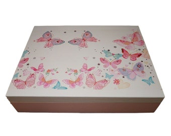 Jewelry box sorting box butterflies made of wood