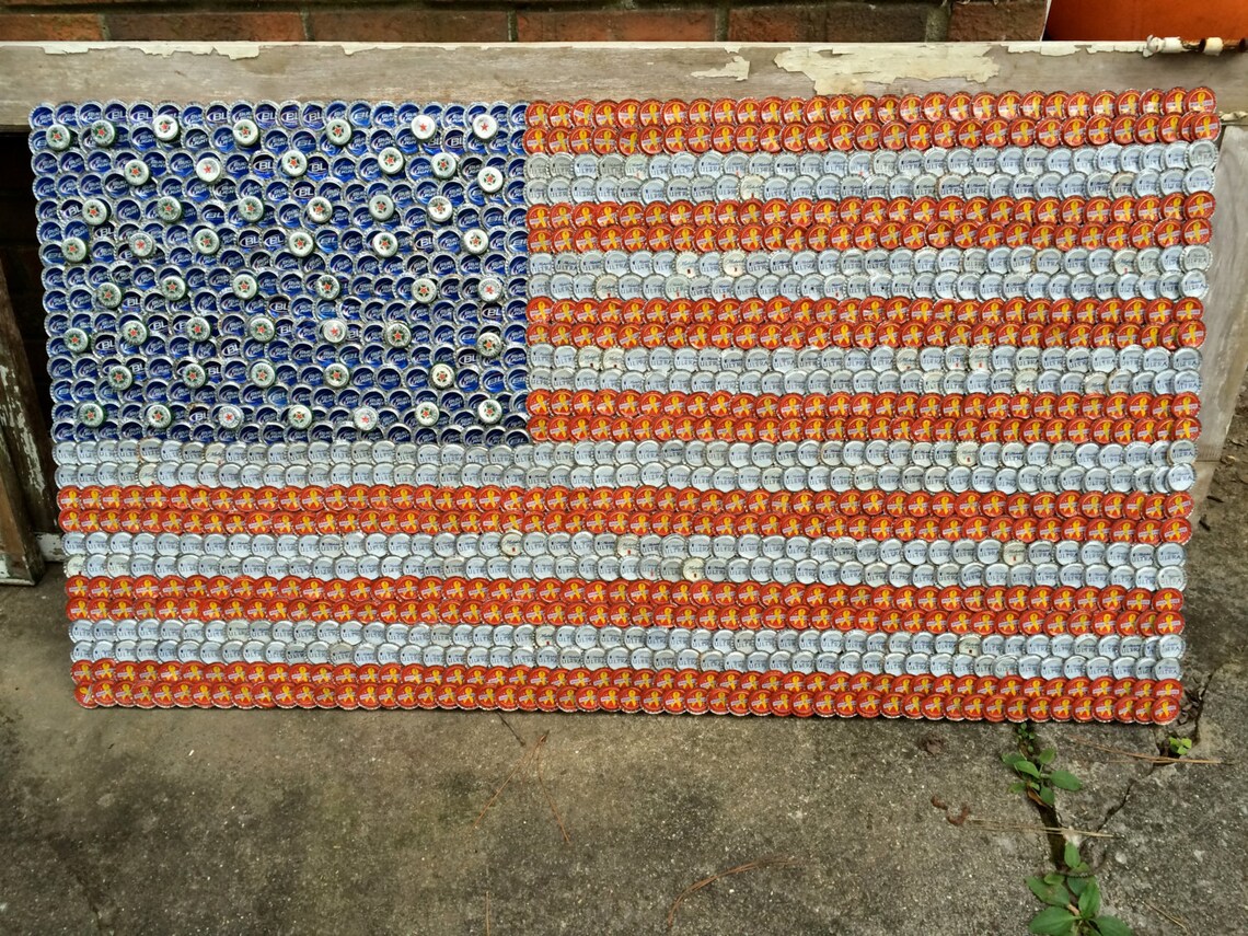 Bottle Cap American Flag. Handmade in USA | Etsy