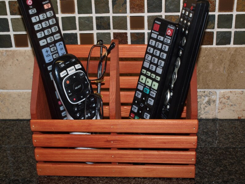 TV Remote Control Caddy Wooden Remote Holder FREE SHIPPING Etsy