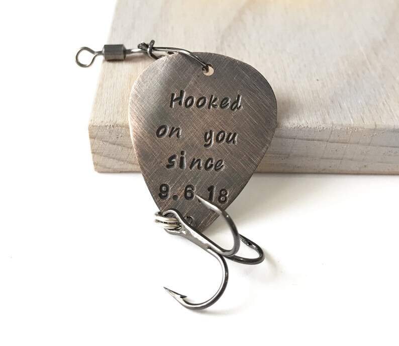 Hooked on You Fishing Lure Custom Fish Hook Personalized Etsy