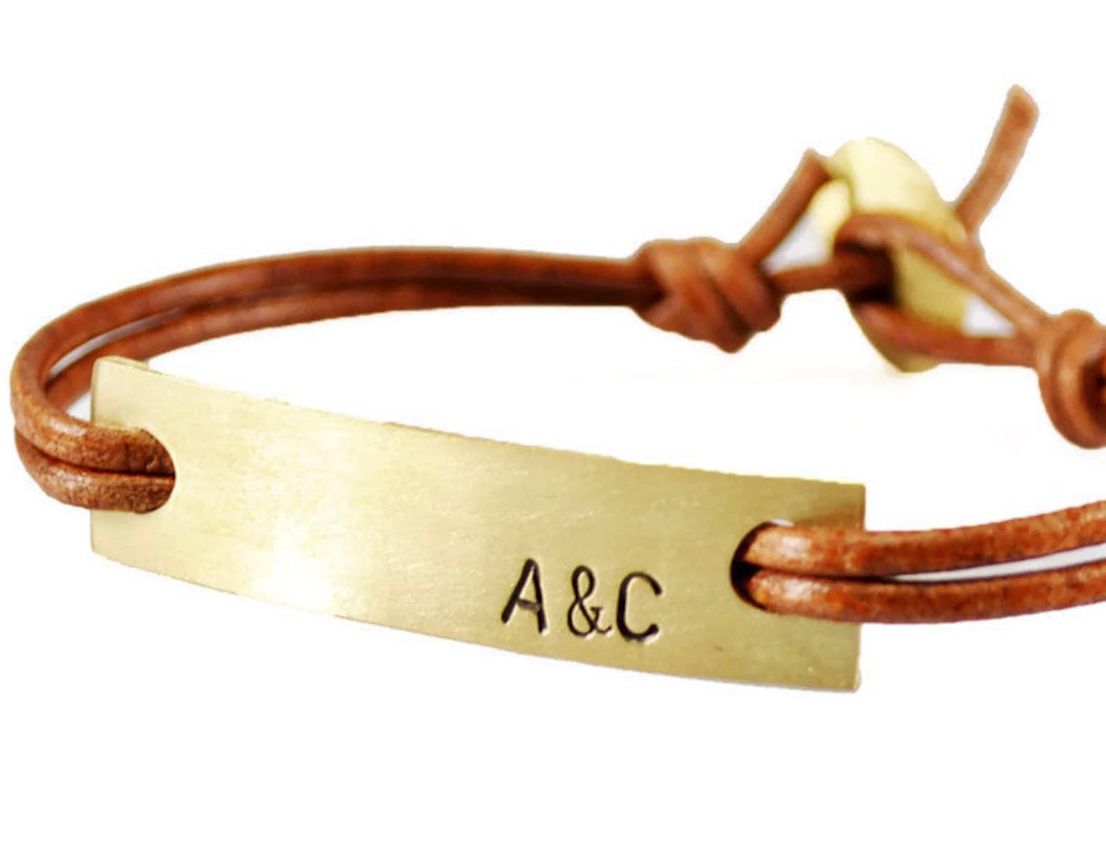 Personalized Mens Bracelet. Custom Bracelet. Leather Bracelet. Etsy