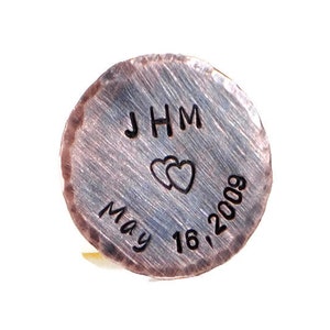 Ficha de bolsillo de cobre personalizada, regalo de aniversario, regalo estampado a mano para él, moneda de bolsillo grabada, marcador de pelota de golf personalizado, regalo de boda