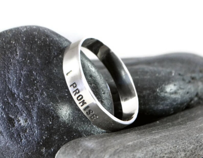 Promise Ring for Him. Sterling Silver Ring. Personalized Wide Etsy