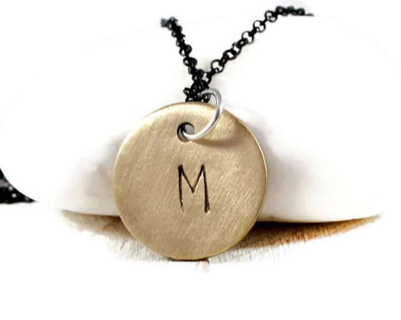 Mens Initial Necklace Mens Brass Sterling Silver Chain Etsy